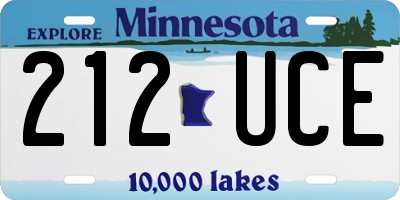 MN license plate 212UCE