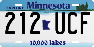 MN license plate 212UCF