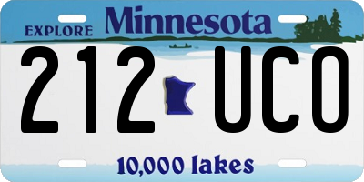 MN license plate 212UCO