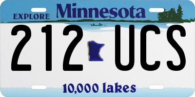 MN license plate 212UCS