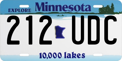 MN license plate 212UDC