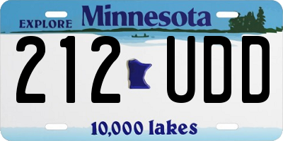 MN license plate 212UDD