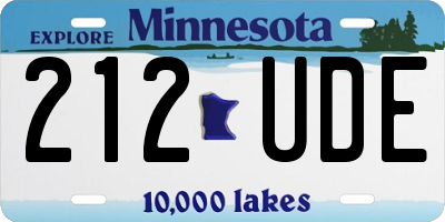 MN license plate 212UDE