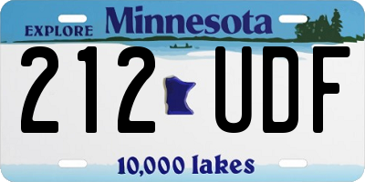 MN license plate 212UDF