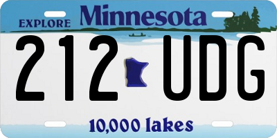 MN license plate 212UDG