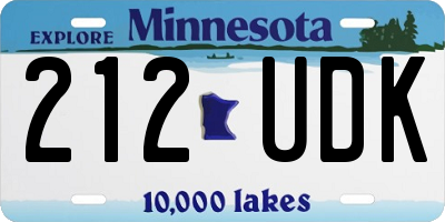 MN license plate 212UDK