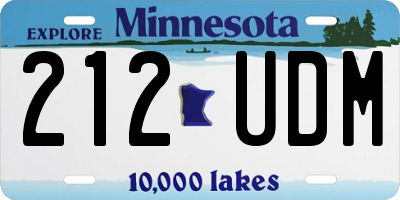 MN license plate 212UDM