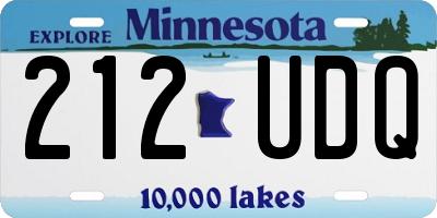 MN license plate 212UDQ