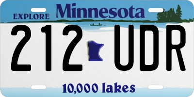 MN license plate 212UDR