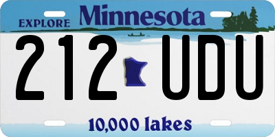 MN license plate 212UDU