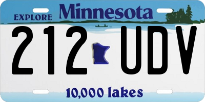 MN license plate 212UDV