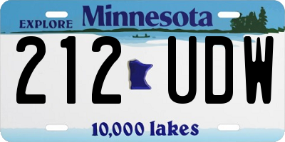 MN license plate 212UDW