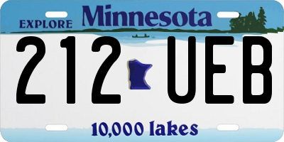 MN license plate 212UEB