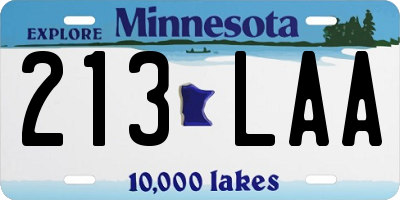 MN license plate 213LAA