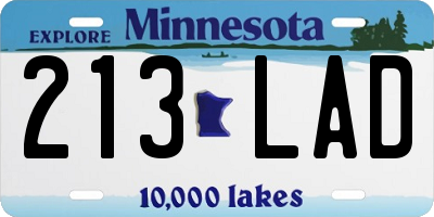 MN license plate 213LAD