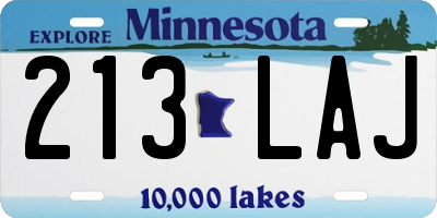 MN license plate 213LAJ