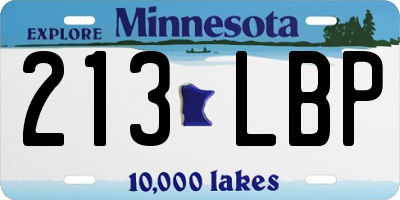 MN license plate 213LBP