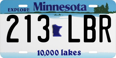 MN license plate 213LBR