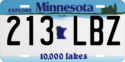 MN license plate 213LBZ