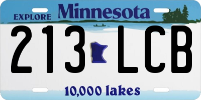 MN license plate 213LCB