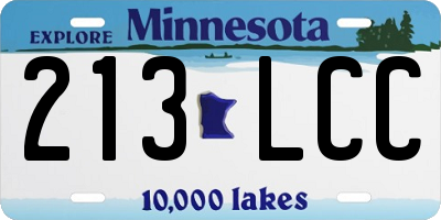 MN license plate 213LCC