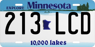 MN license plate 213LCD