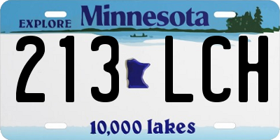 MN license plate 213LCH