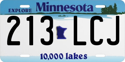MN license plate 213LCJ
