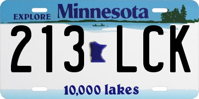 MN license plate 213LCK