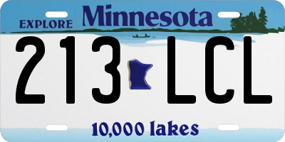 MN license plate 213LCL
