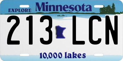 MN license plate 213LCN