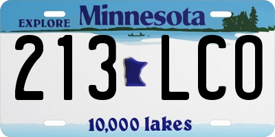 MN license plate 213LCO