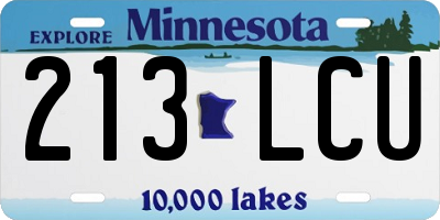 MN license plate 213LCU