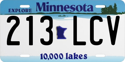 MN license plate 213LCV