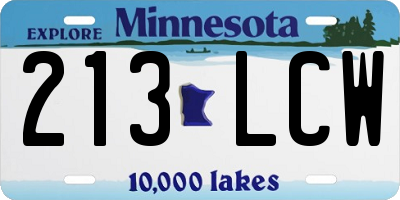 MN license plate 213LCW