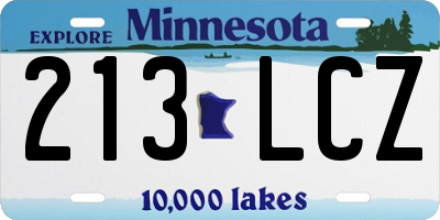 MN license plate 213LCZ