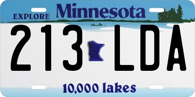 MN license plate 213LDA