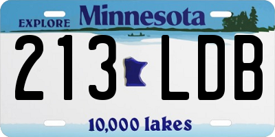 MN license plate 213LDB