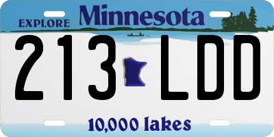 MN license plate 213LDD