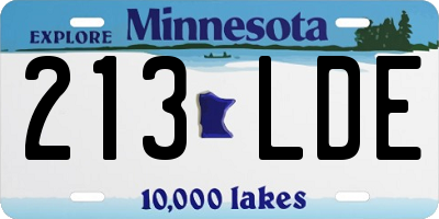 MN license plate 213LDE