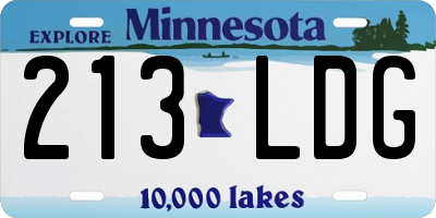 MN license plate 213LDG