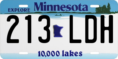 MN license plate 213LDH