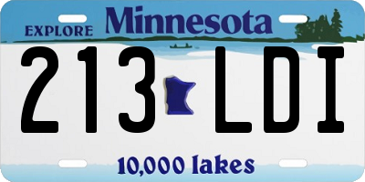 MN license plate 213LDI