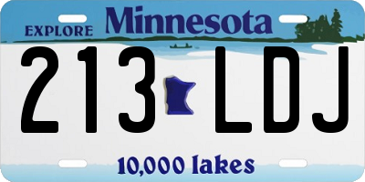 MN license plate 213LDJ