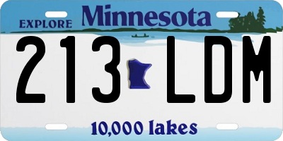 MN license plate 213LDM