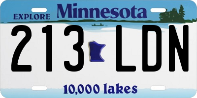 MN license plate 213LDN