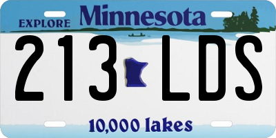 MN license plate 213LDS