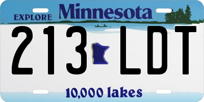 MN license plate 213LDT