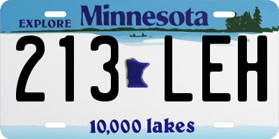 MN license plate 213LEH