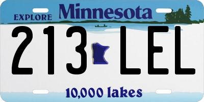 MN license plate 213LEL